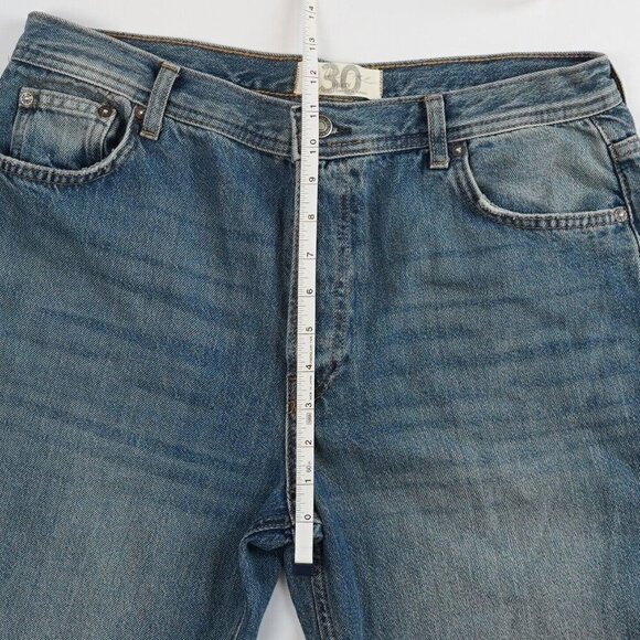 Free People Maggie Straight Leg Jeans Mid Rise Raw Hem - Size 30 - EUC - Picture 7 of 9